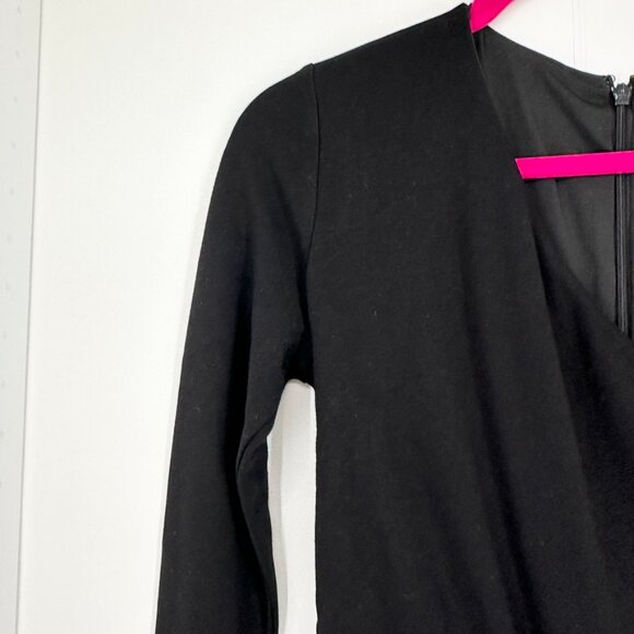 NBD Dress Womens Small Black Cut Out Solid Long Sleeve Asymmetrical Mini - Picture 5 of 11